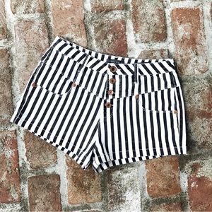 Kendall & Kylie Striped Denim Shorts